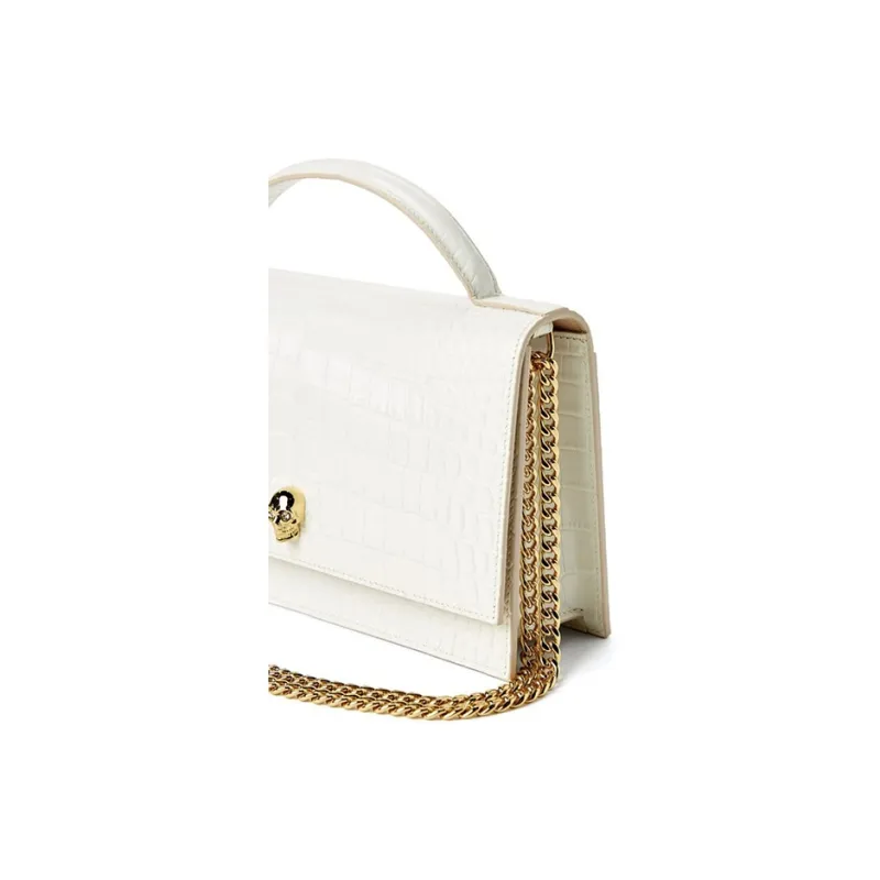 Alexander McQueen Leather Shoulder Bag Medium Size Women's Ivory White-2