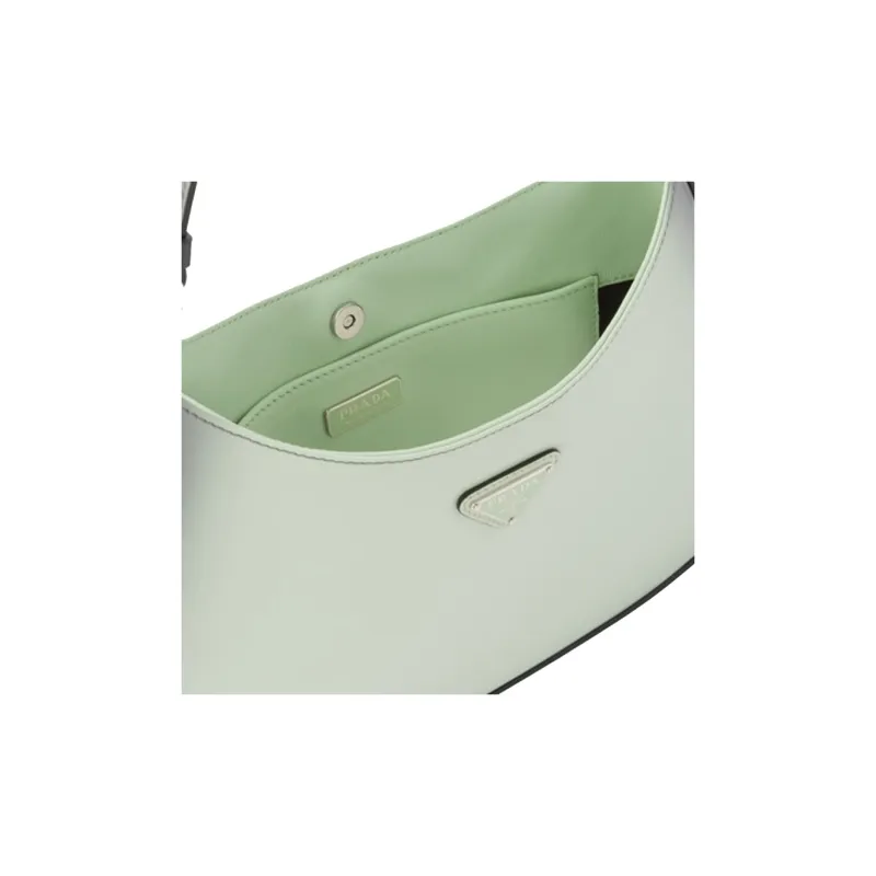 PRADA Cleo Leather Hobo Bag Handbag Shoulder Bag Women's Gradient Green-3
