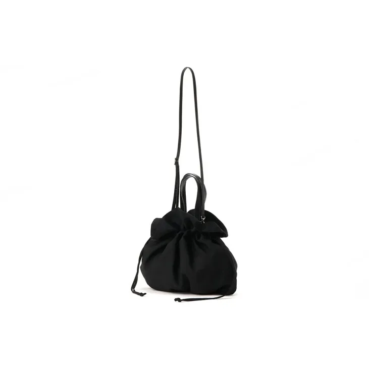 Yohji Yamamoto Wool Wallet Portable Crossbody Bag Shoulder Bag Women's Black & Gray White-0