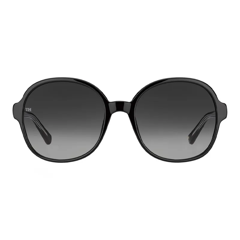 Tommy Hilfiger Acetate Round Sunglasses Women's Black-1