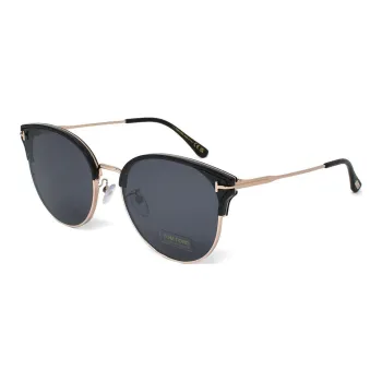 TOM FORD Plastic Nickel Alloy Browline Sunglasses Women's Black