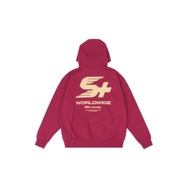 Snowday STA Collaboration Double S Box Logo Collection Sweatshirt Unisex Burgundy-1