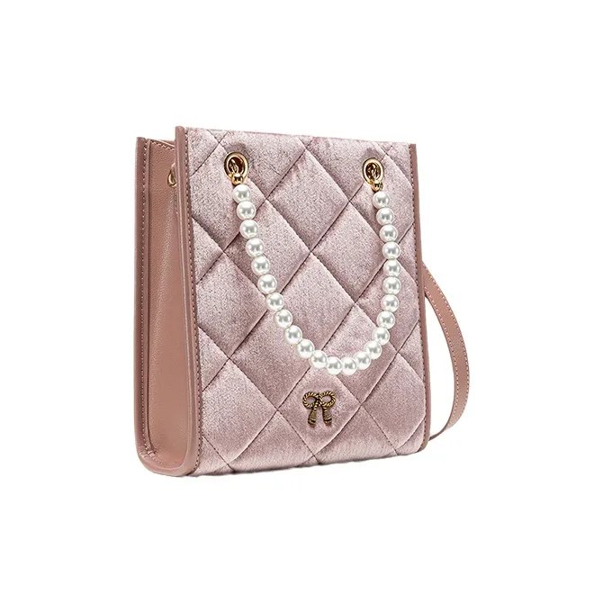 VANESSA HOGAN Cow Leather Handbag Shoulder Bag Crossbody Bag Women's Pink-1