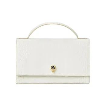Alexander McQueen Leather Shoulder Bag Medium Size Women's Ivory White