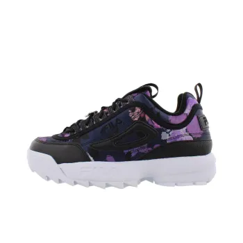 FILA Disruptor 2 Cushioning Wear-Resistant Low-Top Casual Shoes Women's Purple Black