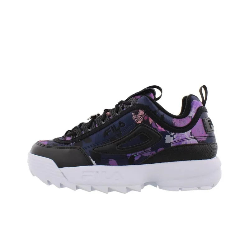 FILA Disruptor 2 Cushioning Wear Resistant Low Top Casual Shoes Women's Purple Black-0