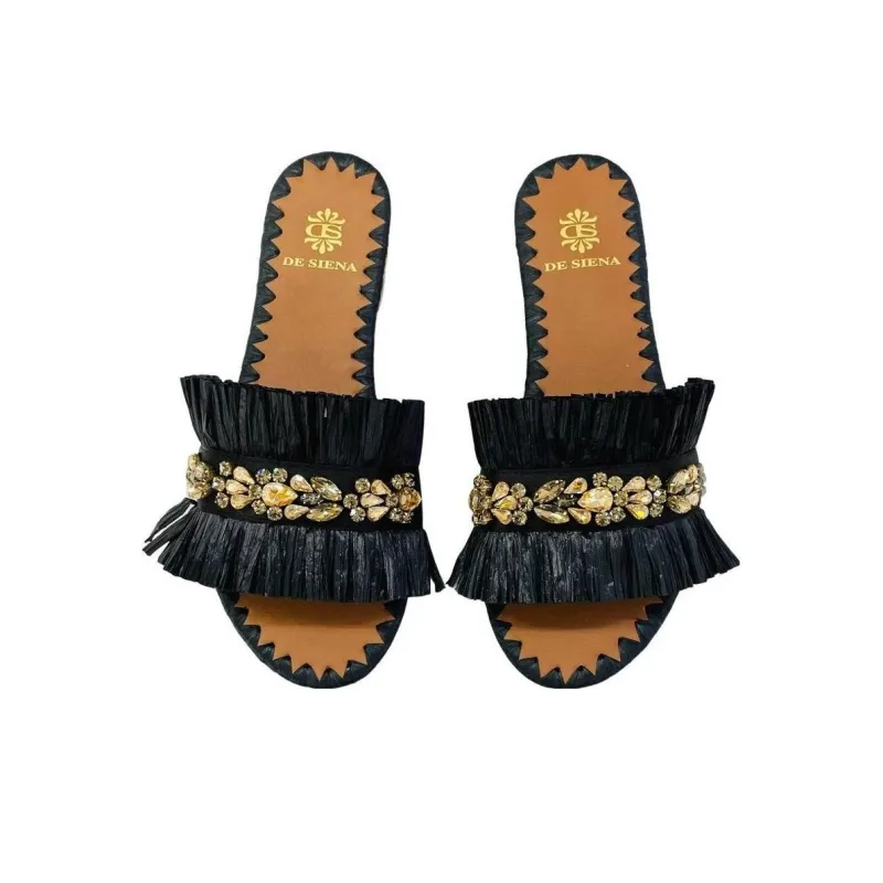 De Siena Slide Slippers Women's Black-3