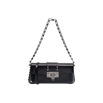 Valentino Rockstud Leather Shoulder Bag, Handbag Women's Black