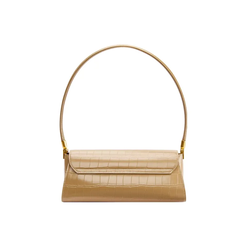 Staccato Cow Leather Shoulder Bag Regular Women's Cream White/Khaki Deep Apricot/Nightfall Black/Haze Blue-2