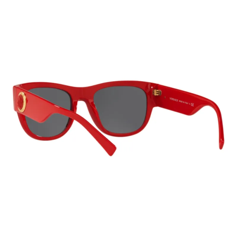 VERSACE Plastic Irregular Shape Sunglasses Men's Red-4