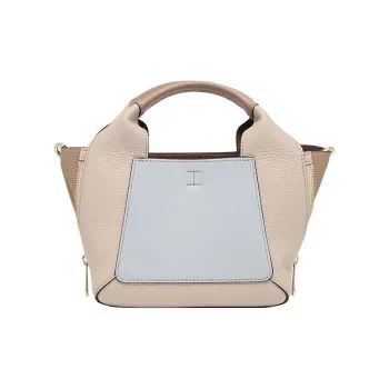 Furla Leather Tote Bag Shopping Bag Portable Crossbody Bag Shoulder Bag Mini Women's Beige Blue