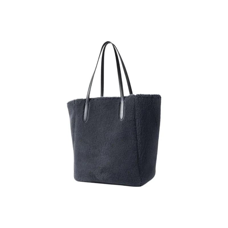 Loro Piana Sesia Artificial Wool Leather And Artificial Leather Tote Bag Shopping Bag Handbag Large Size Women's Gray-1