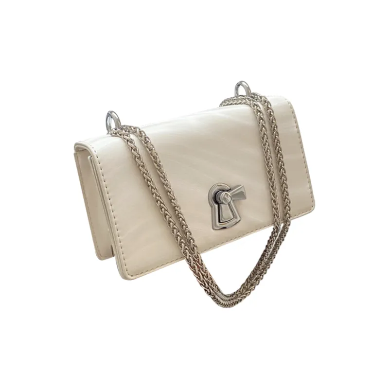 UNITE STAR PU Soft Leather Small Square Bag Crossbody Bag Shoulder Bag Women's Black/Ecru/Gray-6