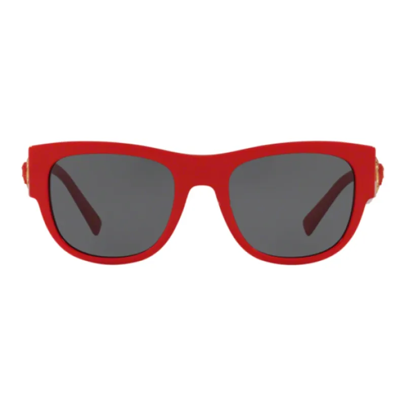 VERSACE Plastic Irregular Shape Sunglasses Men's Red-1