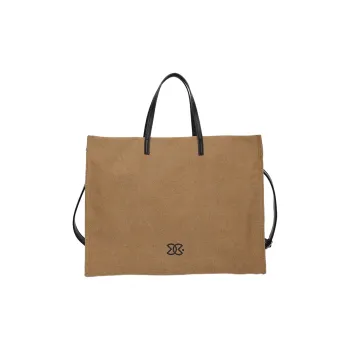 UNITE STAR Canvas Bag, Handbag Regular Women's Brown/Green/Ecru