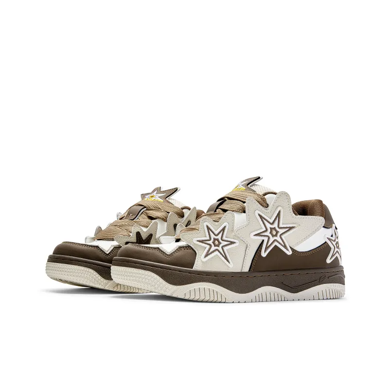 SENGUOGUO Low Top Skateboard Shoes Unisex Coffee-1