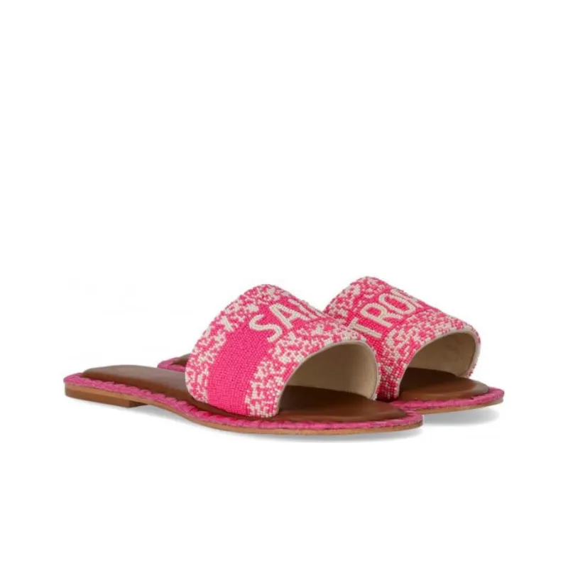 De Siena SHOES Ibiza Beaded Slide Sandals-2