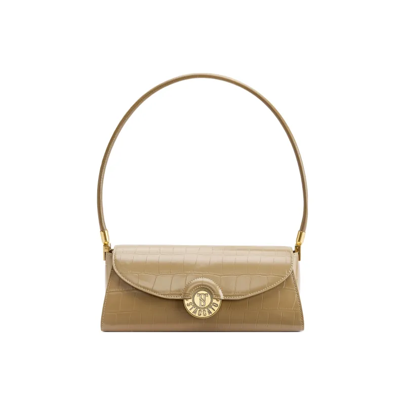Staccato Cow Leather Shoulder Bag Regular Women's Cream White/Khaki Deep Apricot/Nightfall Black/Haze Blue-0