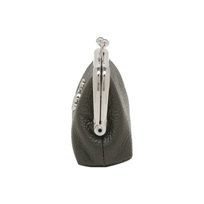 Vivienne Westwood Grain Leather Coin Purse Mini Women's Green-2