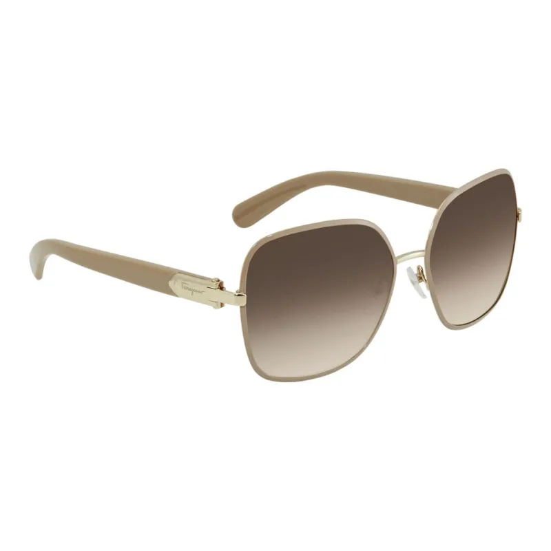 FERRAGAMO Square Sunglasses Women's Brown-1