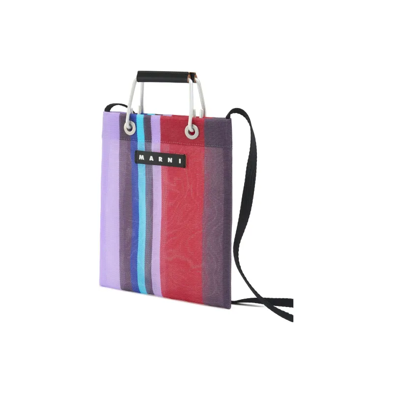 MARNI Polyamide Tote Bag, Shopping Bag, Handbag, Shoulder Bag, Crossbody Bag Mini Women's Blue & Multicolor-2
