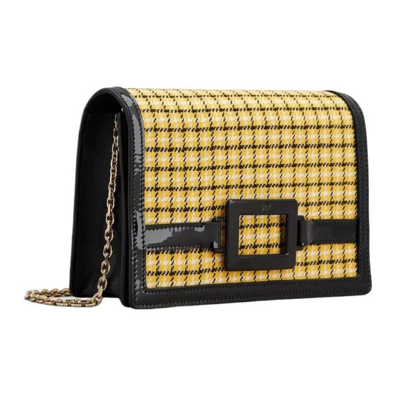 Roger Vivier Checked Foldover Top Clutch Bag-1