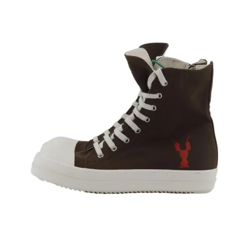 RICK OWENS Skateboard Shoes Men High-Top Brown