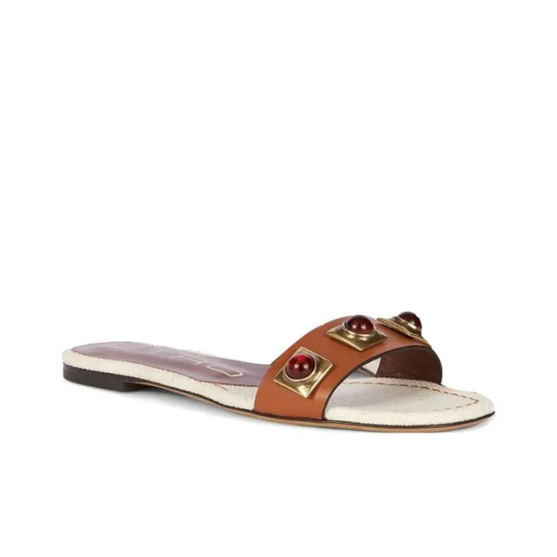 ETRO Studded Leather Slides-1