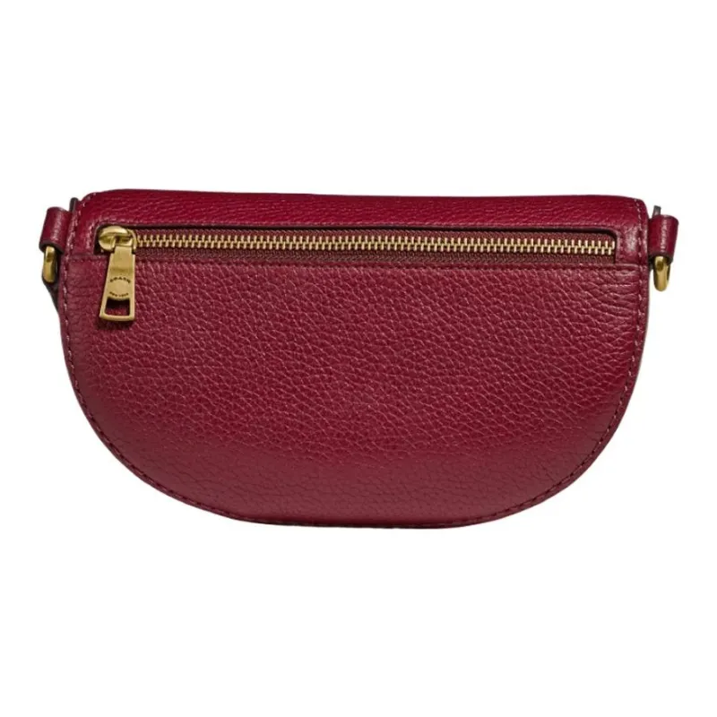 COACH Canvas With Leather Sling Bag Backpack Trumpets Women's Khaki & Rose Red-3