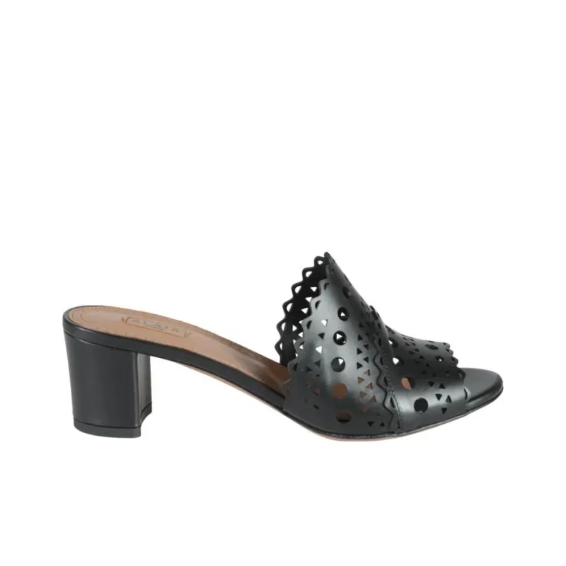 Alaia Slide Slippers Women's Black-1