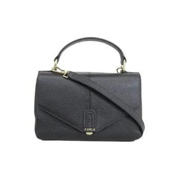 Furla Leather Shoulder Bag, Crossbody Bag, Handbag Trumpets Women's Black