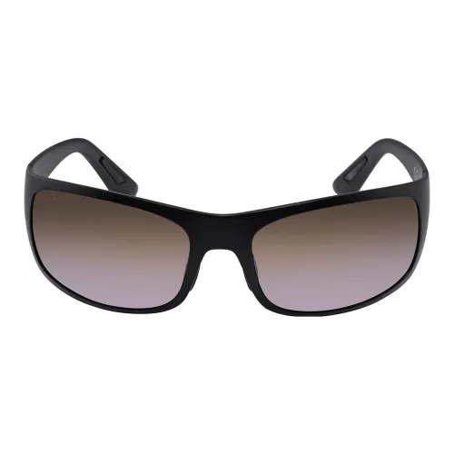 Maui Jim Plastic Rectangular Sunglasses Unisex Black
