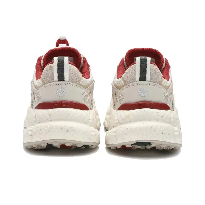 FILA Fern Fern Sneakers XMAS Slip-Resistant Low-Top Chunky Sneakers Women's Beige Red-3