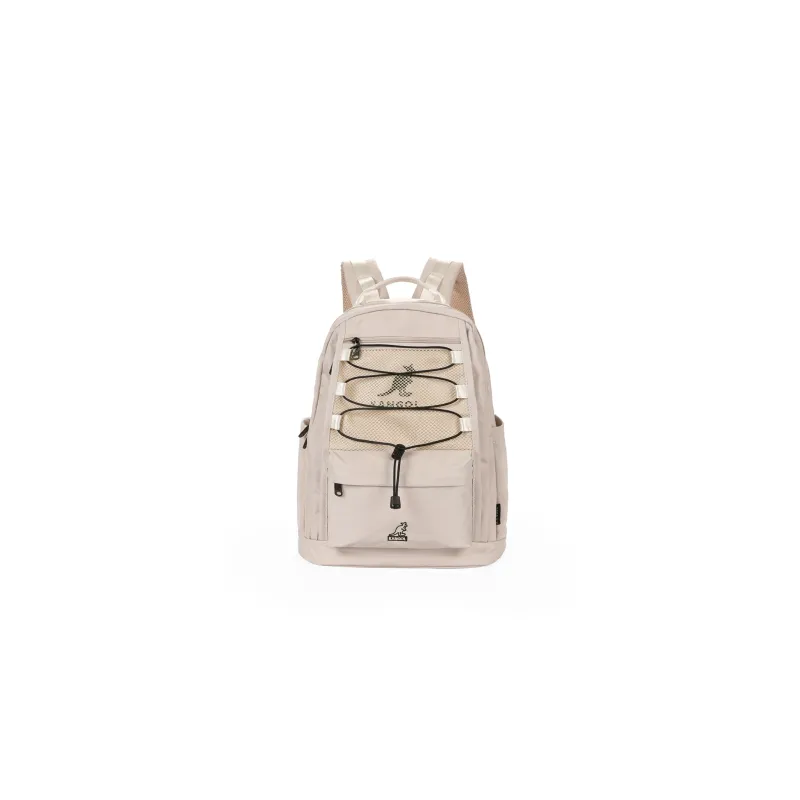 KANGOL Nylon Fabric Backpack Medium Size Unisex Ivory White/Milk Tea Apricot/Burgundy/Black/Khaki-5