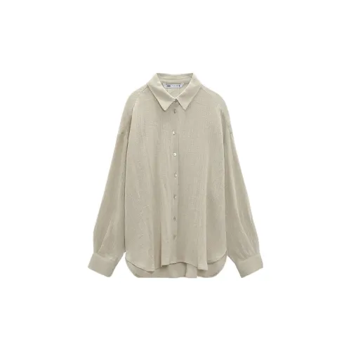 ZARA Shirts Women's Light Green