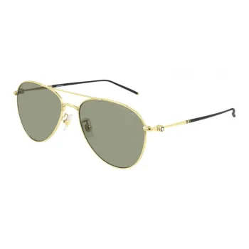 MONTBLANC Metal Aviator Sunglasses Unisex Gold