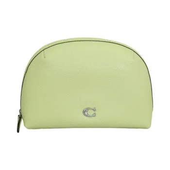 COACH Julienne Leather Clutch Makeup Bag Women's Light Lime Green