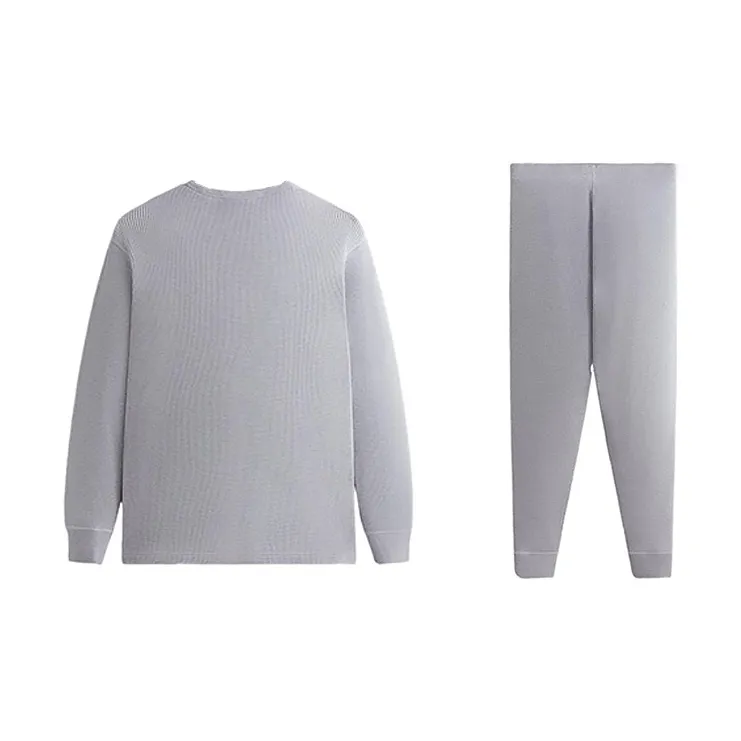 KITH Waffle Thermal Set 'Light Heather Grey'-1