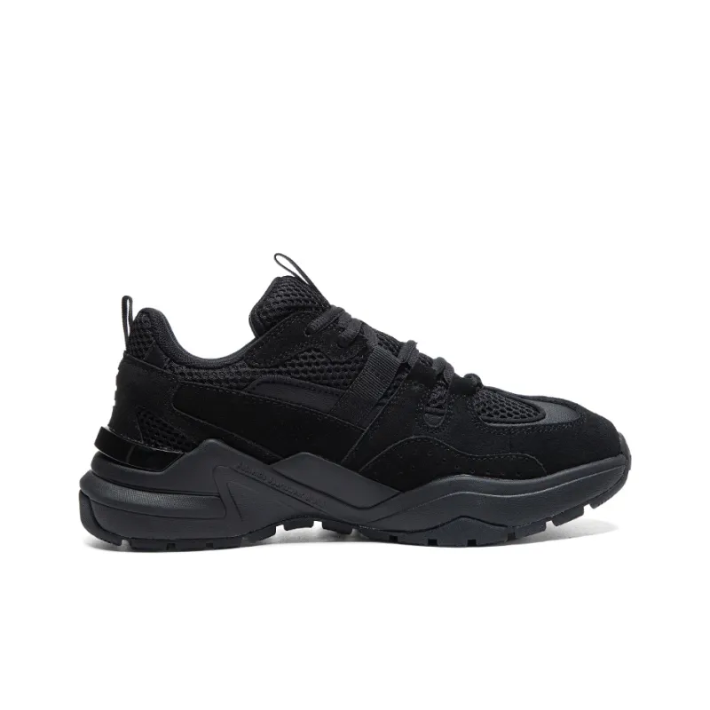 Kappa Anti Slip Wear Resistant Low Top Running Shoes Unisex Black-1