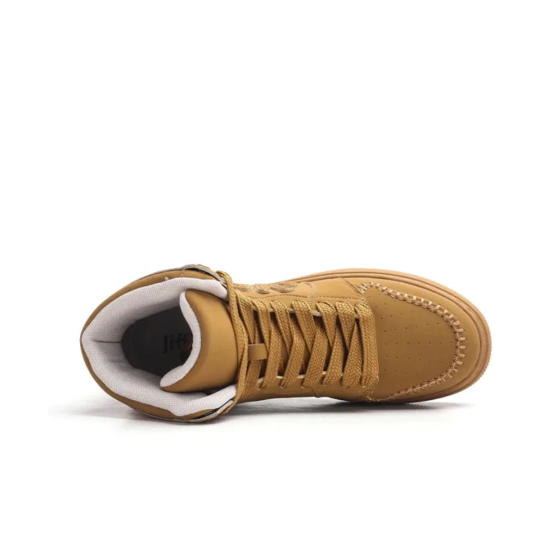 Jifffly Cushioning Coverage And Abrasion Resistant High Top Skateboard Shoes Unisex Beige-26