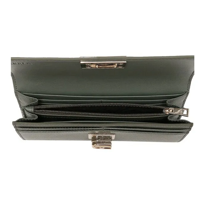 Furla Leather Long Wallet Women's Cactus Green-5