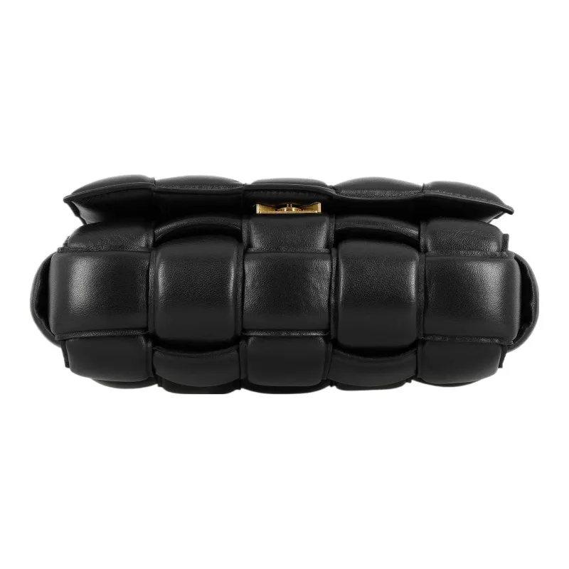 Bottega Veneta Chain Cassette Gold tone Crossbody Bag Black-3