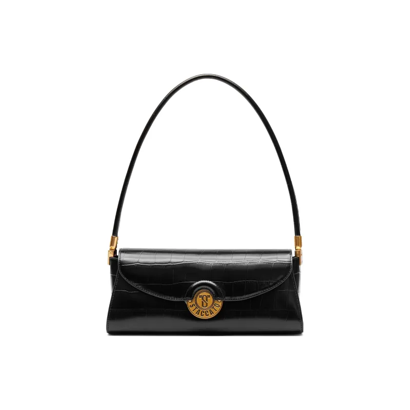 Staccato Cow Leather Shoulder Bag Regular Women's Cream White/Khaki Deep Apricot/Nightfall Black/Haze Blue-12