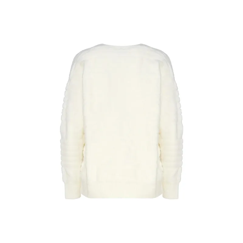 PINKO Intarsia knit Logo V neck Jumper-1