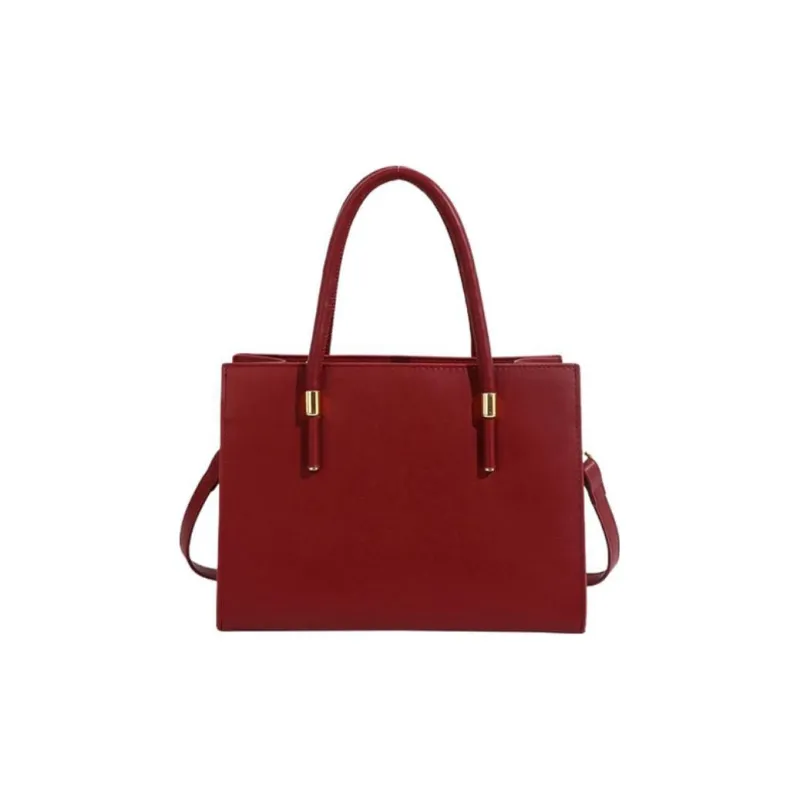 PINK·LAND PU Wedding Bag Bride Bag Tote One Shoulder Handbag Regular Women's Burgundy/Black-1