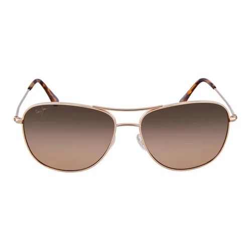 Maui Jim Titanium Irregular Shape Sunglasses Men's Gold