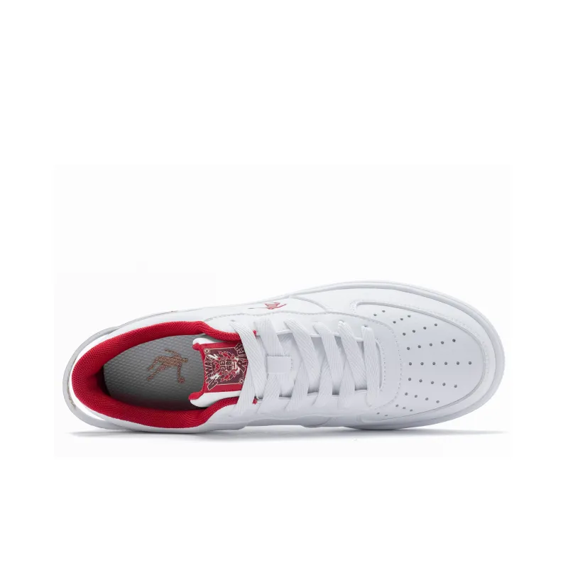 QIAODAN Skateboard Shoes Men Low Top White Red-3