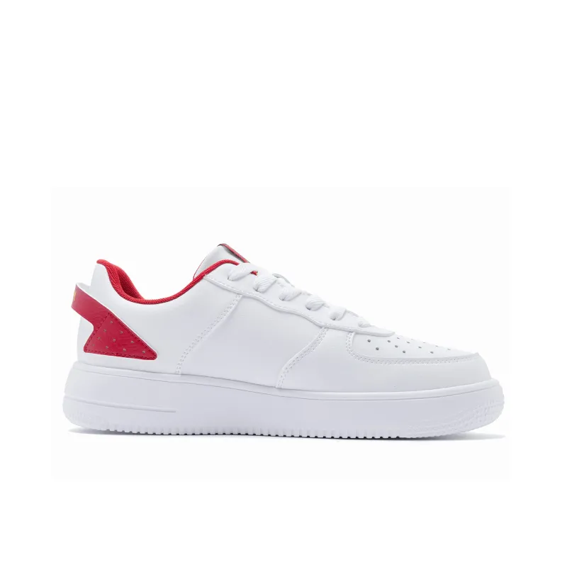 QIAODAN Skateboard Shoes Men Low Top White Red-1