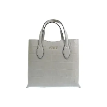 Furla Era Leather Tote Bag Shopping Bag Shoulder Bag Handbag Small Size Women's Gray