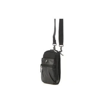 Yohji Yamamoto Leather Cell Phone Pouch Crossbody Bag Shoulder Bag Unisex Black